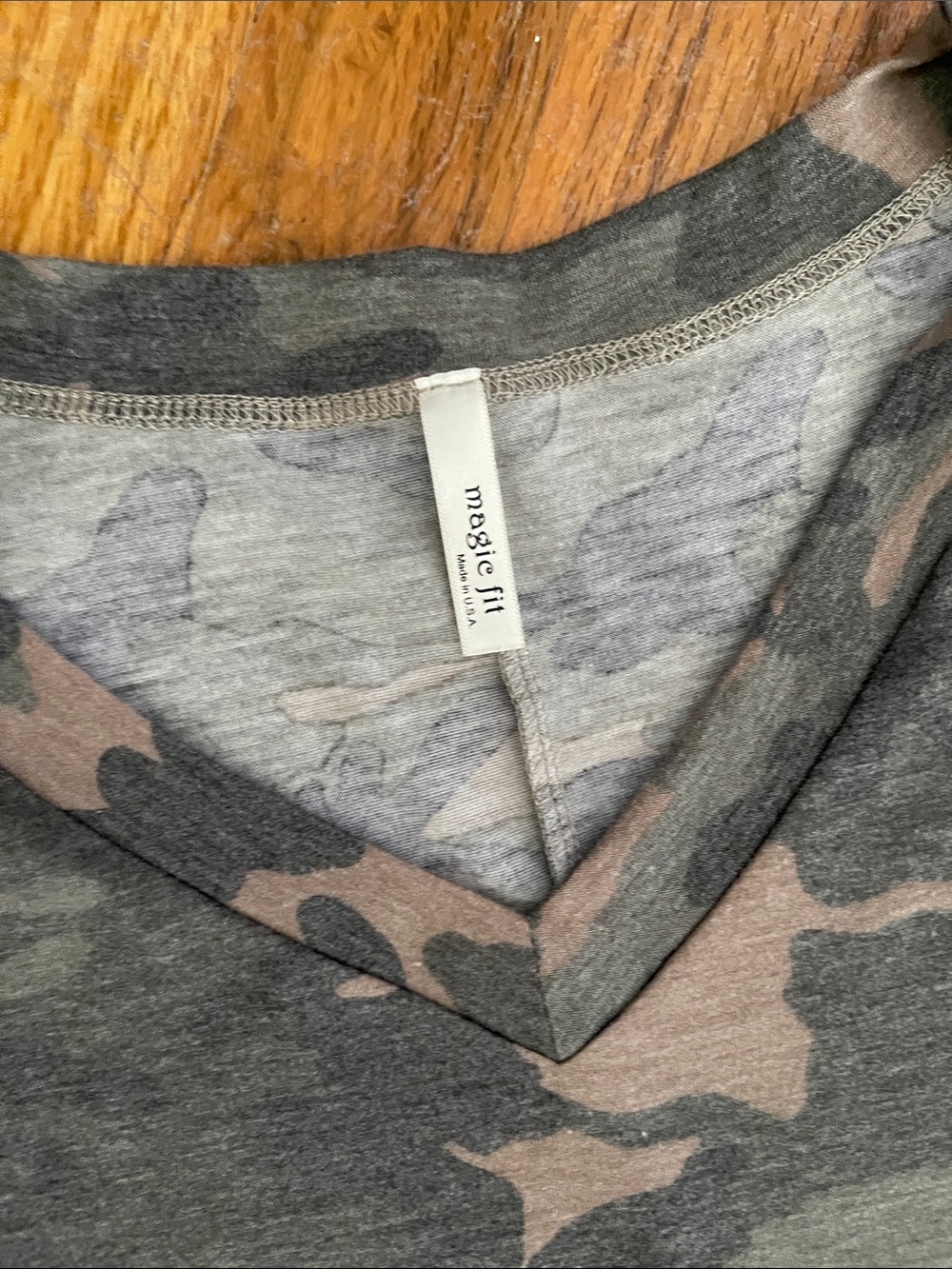 Three Bird Nest - Camo V-Neck Maxi Dress - no pockets - Picture 2 of 3
